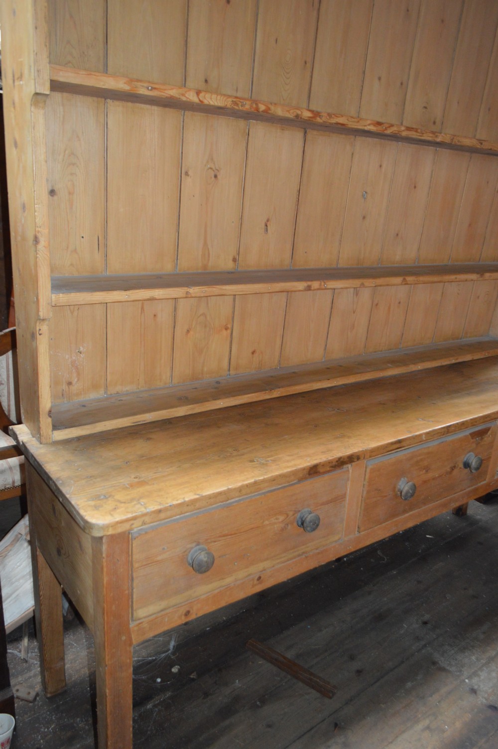 Georgian pine kitchen plate back dresser View II
