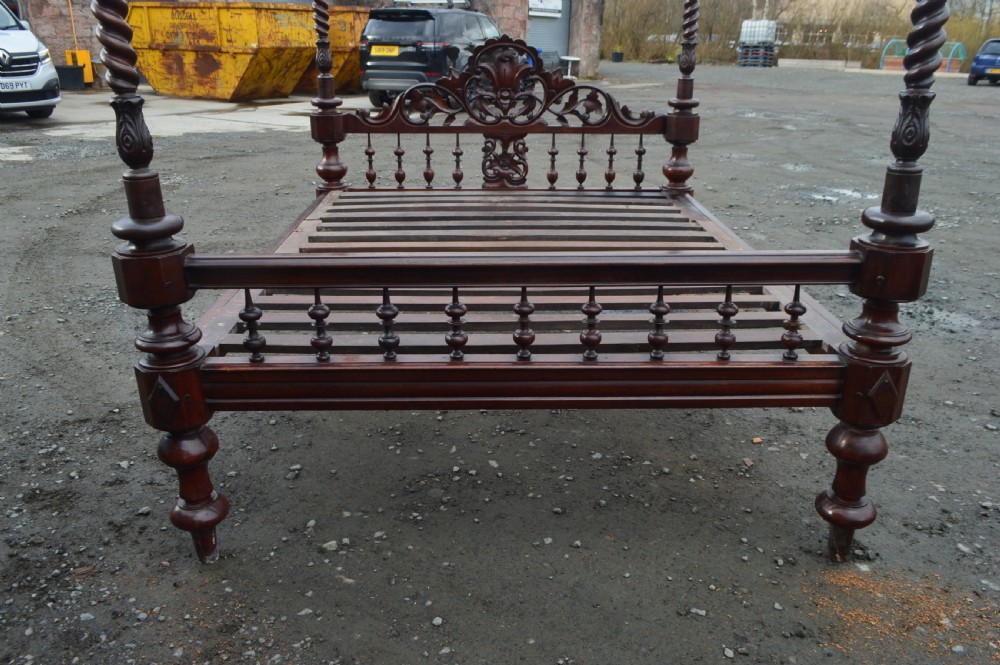 19th century 6ft wide four poster bed.  View III