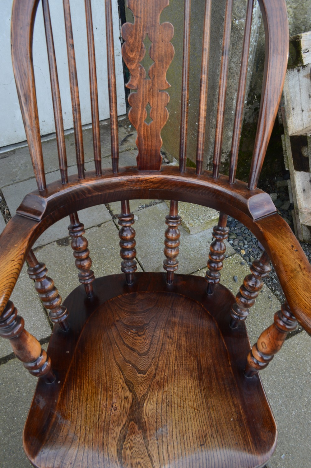Victorian Pad arm high back Windsor chair View II