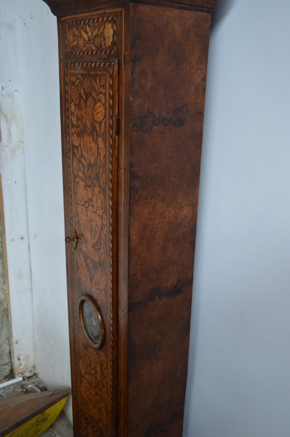 A good  marquetry long case clock. Circa 1725 View VIII
