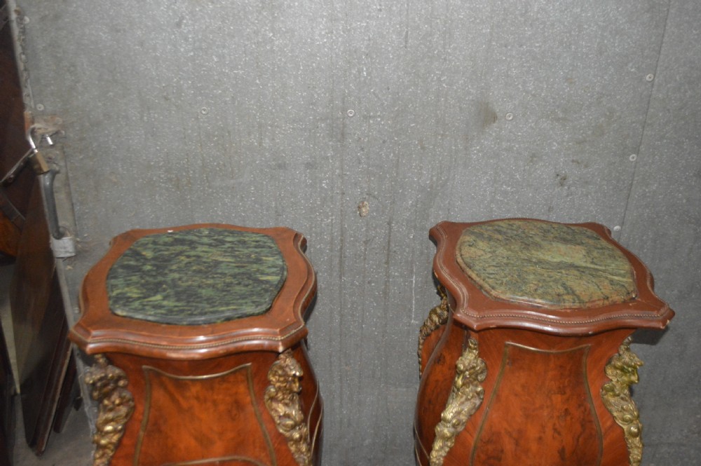 A fine pair of French burr walnut pedestals. View VI