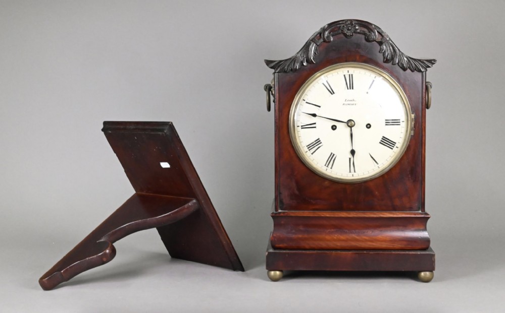 Early 19th century twin fuse mahogany bracket clock.