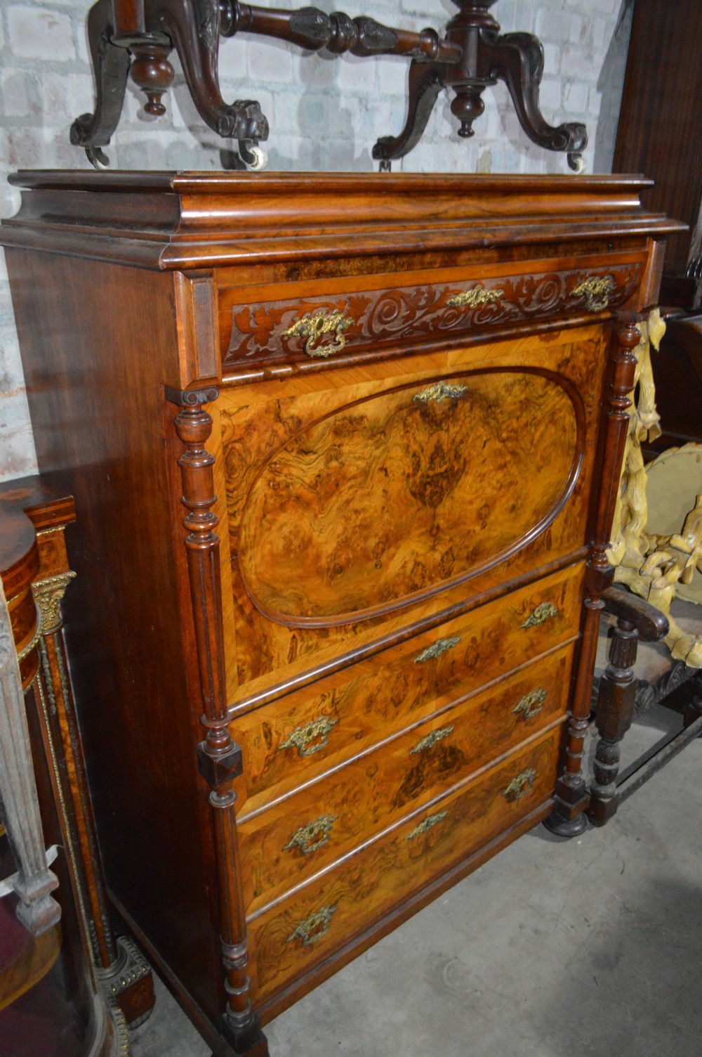 A 19th century Burr walnut Escritoire View II