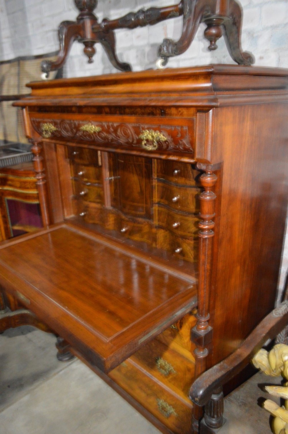 A 19th century Burr walnut Escritoire View III