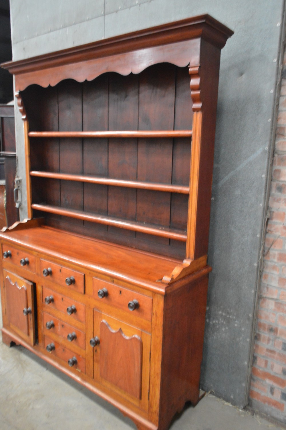 Victorian Mahogany plate rack dresser View II