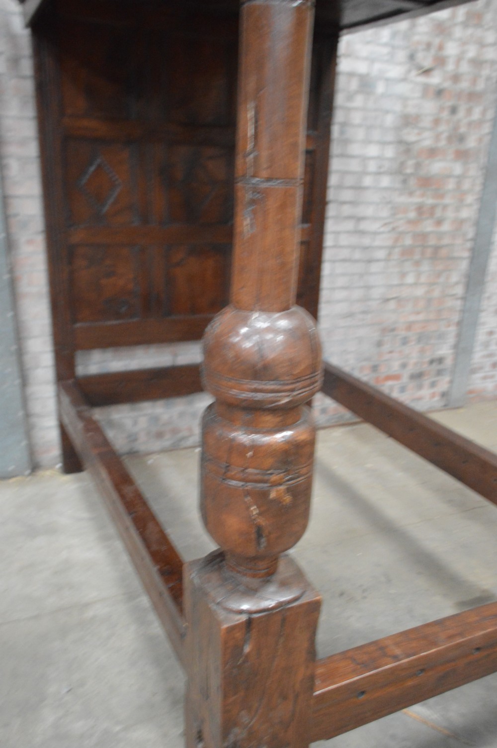 A Charles II Oak four poster bed. View VI