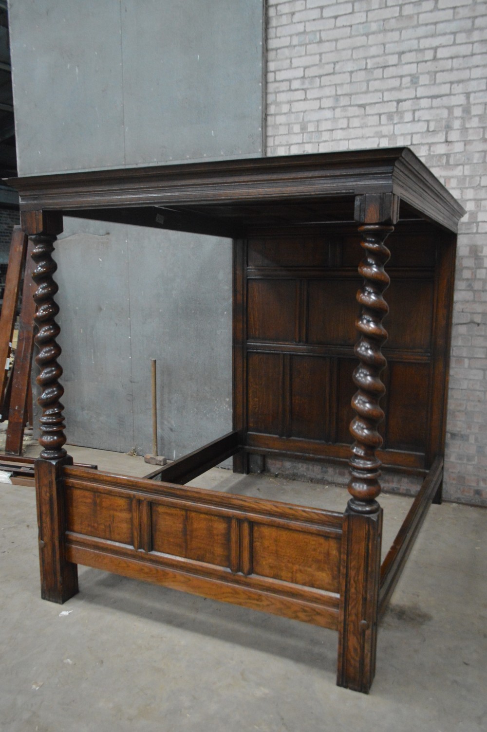 A Victorian Oak four poster bed View V