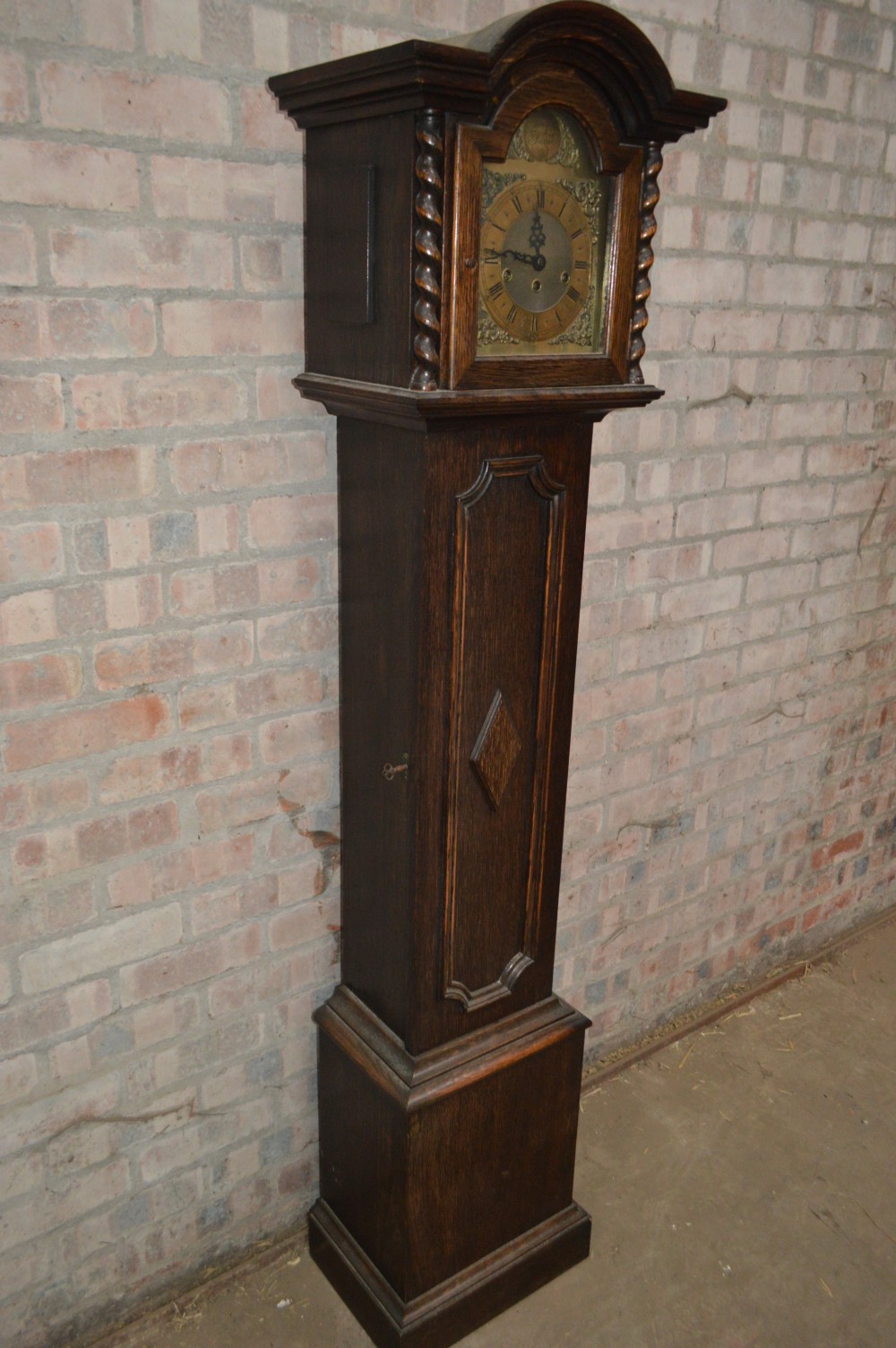 1920s Oak grandmother clock View III