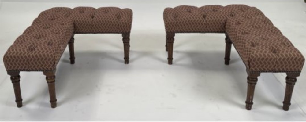A pair of Victorian fire surround benches