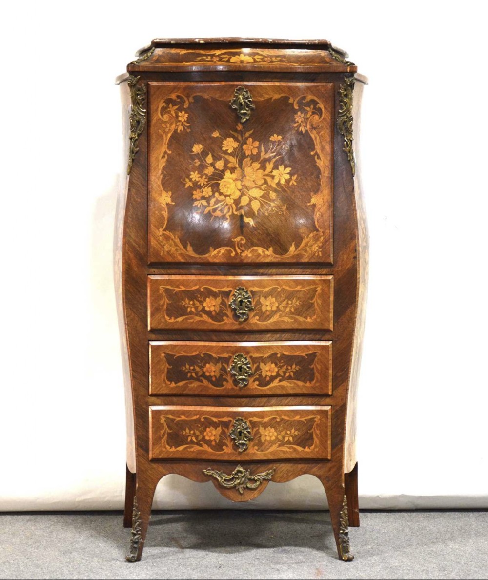 19th Century French kingwood and marquetry escritoire