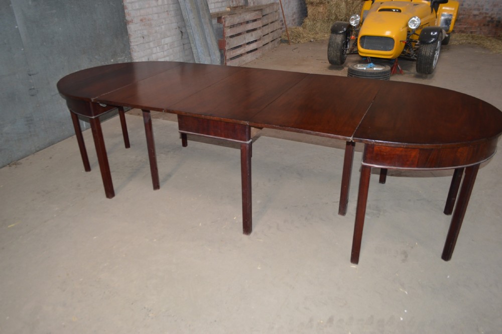 Large Georgian D end dining table