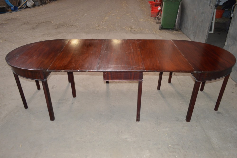 Large Georgian D end dining table View X