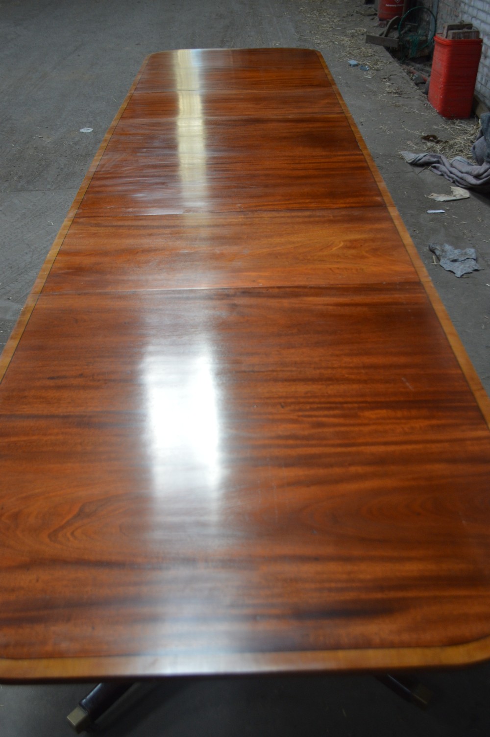 Large 14 ft Victorian mahogany dining table View III