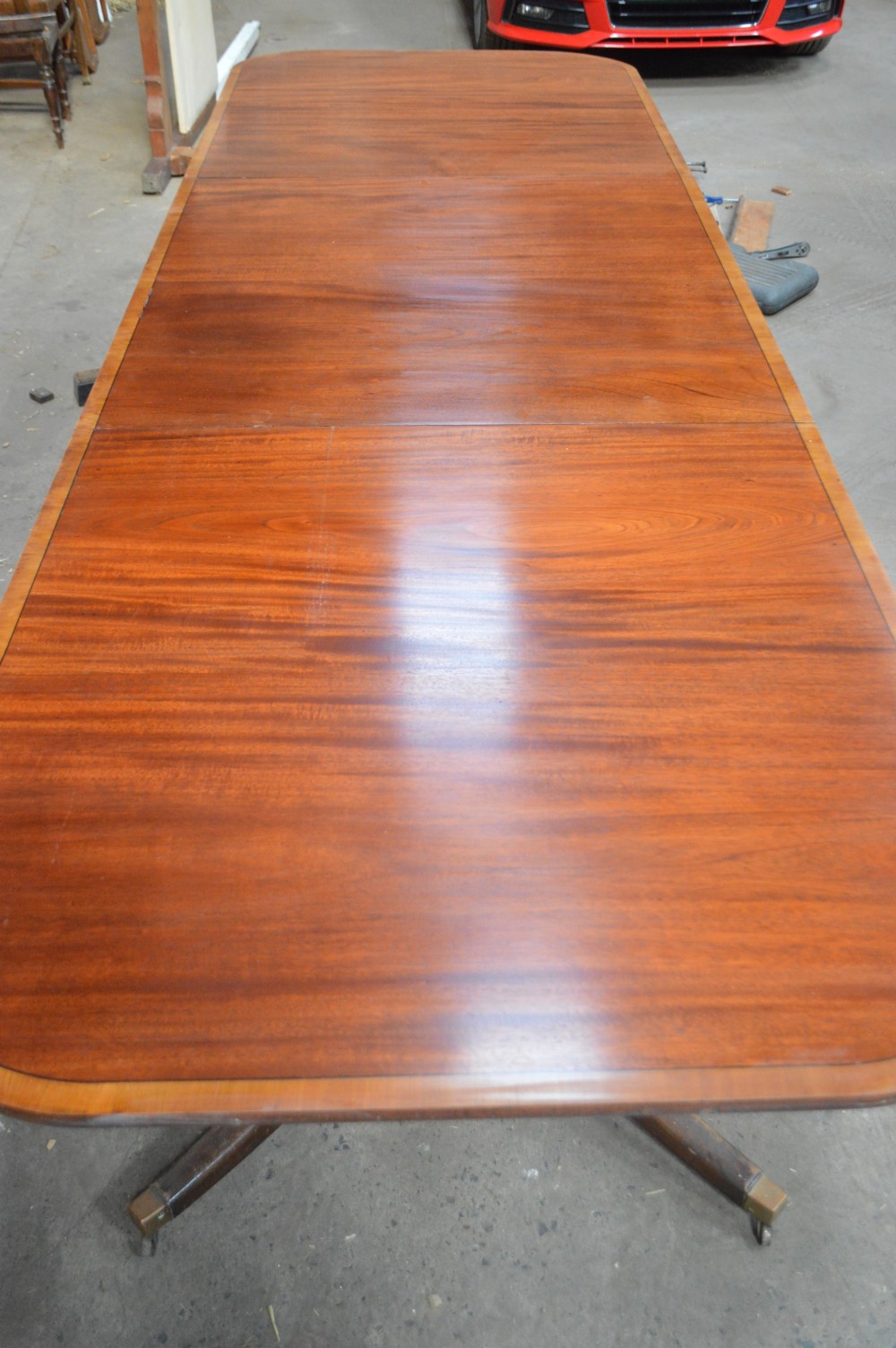 Large 14 ft Victorian mahogany dining table View VII
