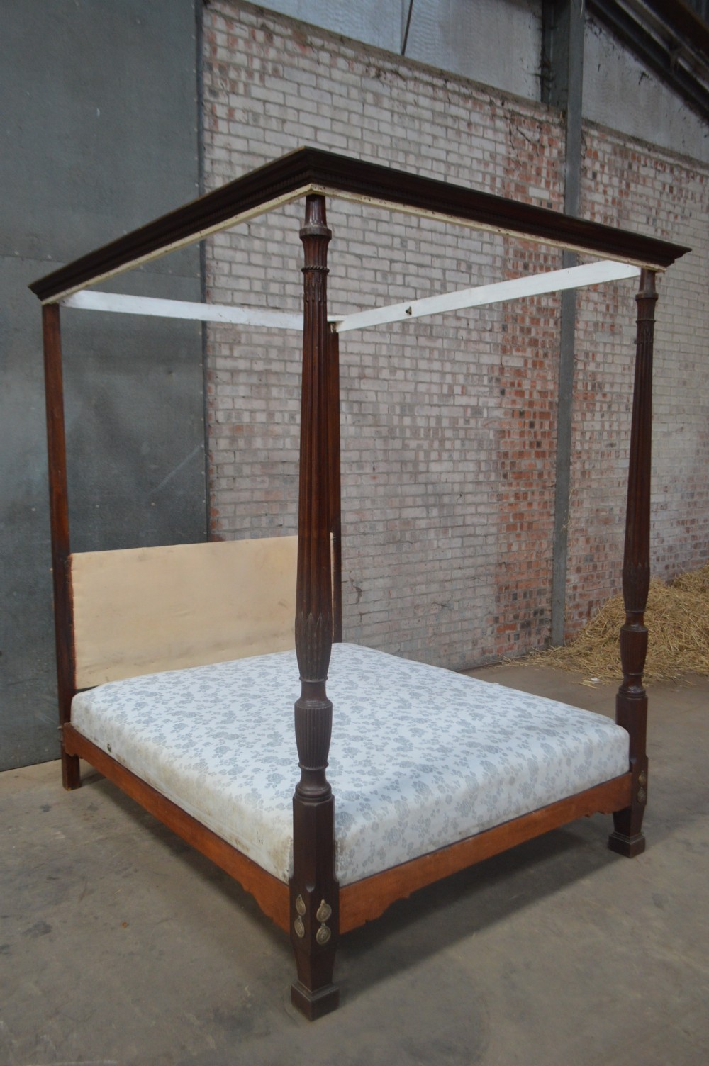 A rare George III Mahogany four poster bed