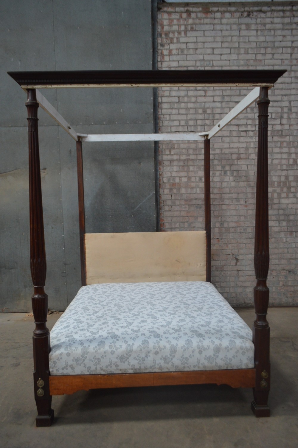 A rare George III Mahogany four poster bed View V