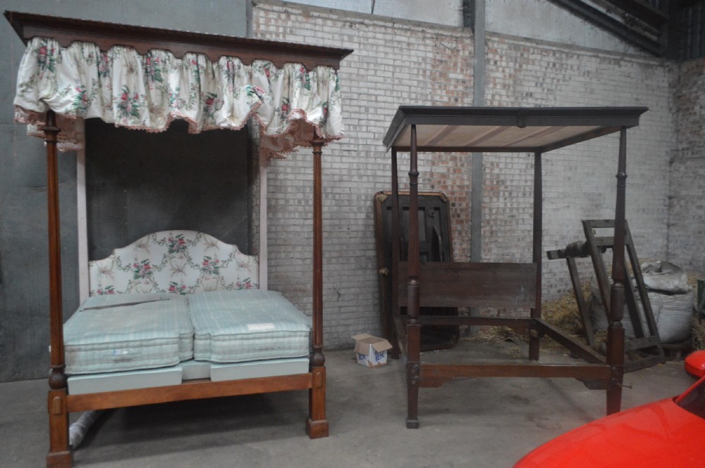 A Regency period mahogany four poster bed frame. View VIII