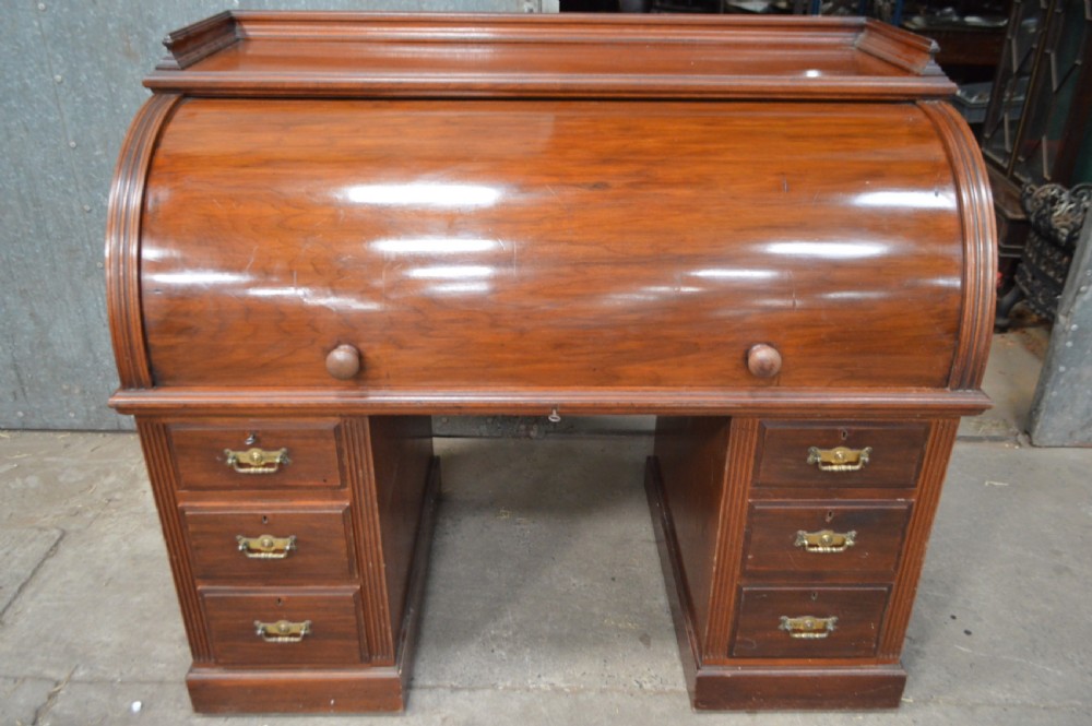 Victorian mahogany cylinder desk View II