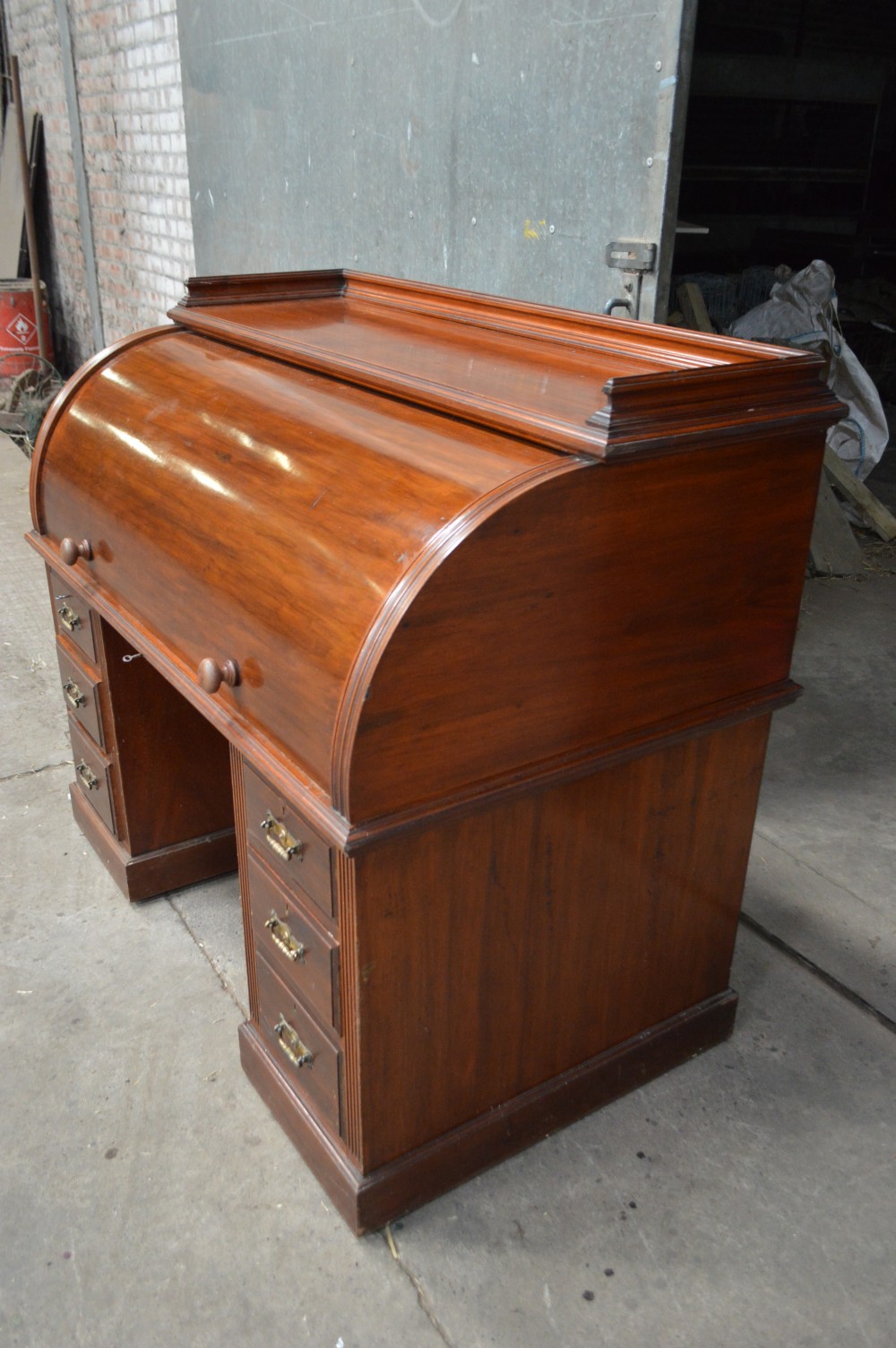 Victorian mahogany cylinder desk View III