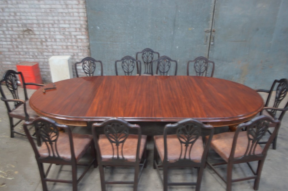 Large 12 seat Victorian extending dining table View XI