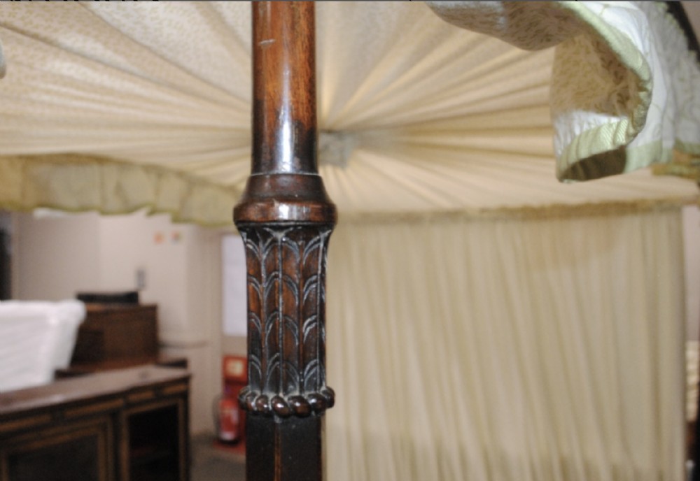 Georgian arched top mahogany four poster bed View II