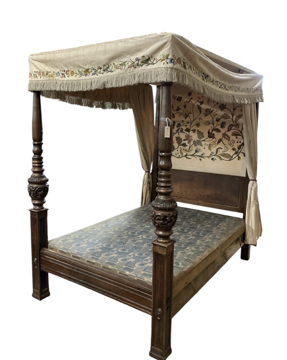 A 17th-century style carved oak half tester four-poster bed View II