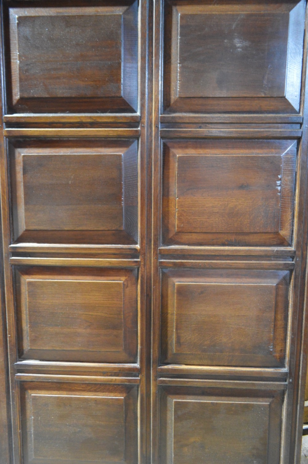 17th cent style carved oak four poster tester bed. View VII