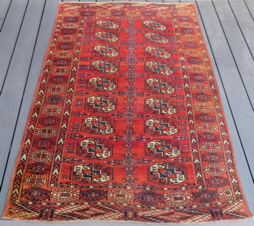 19th Century Country House Shabby Chic Tekke Turkmen Rug. 6 Foot X 4 Foot. 183cm X 126cm.