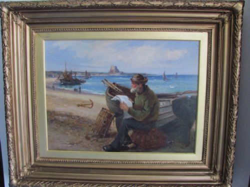 19TH CENTURY HOLY ISLAND LINDISFARNE COASTALFISHERMAN BY JOHN WILLIAM GILROY - ADDITIONAL PHOTO 6