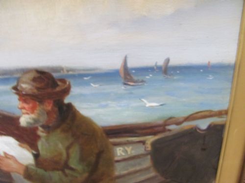 19TH CENTURY HOLY ISLAND LINDISFARNE COASTALFISHERMAN BY JOHN WILLIAM GILROY - ADDITIONAL PHOTO 7