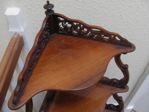 VICTORIAN ROSEWOOD FOUR TIER CORNER WHATNOT - ADDITIONAL PHOTO 2