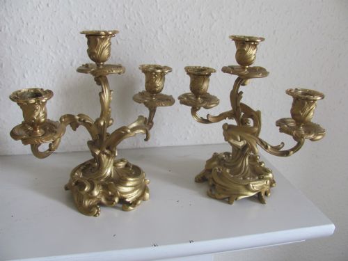 pair of 19th century french ormolu candelabra - CATEGORY: ANTIQUE LIGHTING - DATED 19TH CENTURY