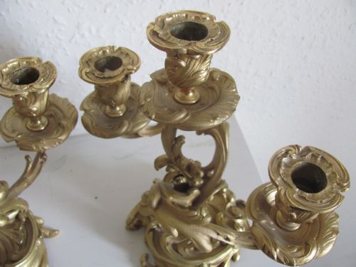 PAIR OF 19TH CENTURY FRENCH ORMOLU CANDELABRA - ADDITIONAL PHOTO 2