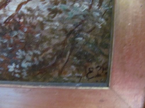 19TH CENTURY ENGLISH SCHOOL WINTER LANDSCAPE OIL SIGNED EP - ADDITIONAL PHOTO 5