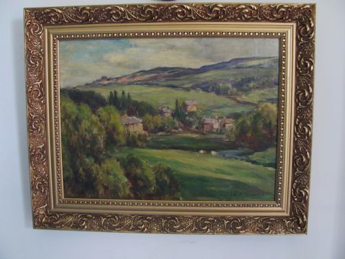 landscape yorkshire dales country scene oil owen bowen - CATEGORY: ANTIQUE ART - DATED 1940