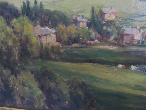 LANDSCAPE YORKSHIRE DALES COUNTRY SCENE OIL OWEN BOWEN - ADDITIONAL PHOTO 1