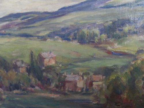 LANDSCAPE YORKSHIRE DALES COUNTRY SCENE OIL OWEN BOWEN - ADDITIONAL PHOTO 4