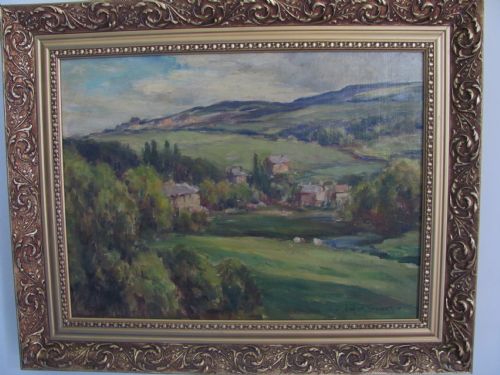 LANDSCAPE YORKSHIRE DALES COUNTRY SCENE OIL OWEN BOWEN - ADDITIONAL PHOTO 5