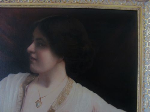 EDWARDIANEARLY 20TH CENTURY HEAD AND SHOULDERS PORTRAIT OF A LADY OIL ON CANVAS - ADDITIONAL PHOTO 1