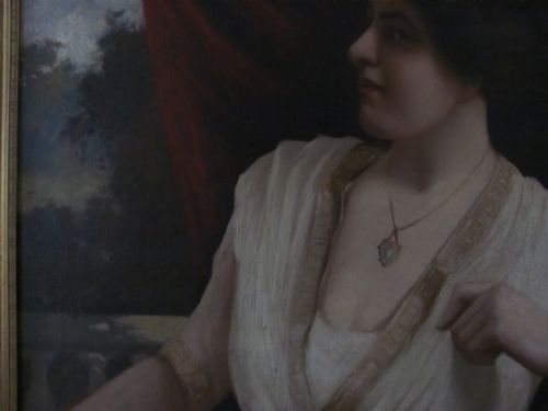 EDWARDIANEARLY 20TH CENTURY HEAD AND SHOULDERS PORTRAIT OF A LADY OIL ON CANVAS - ADDITIONAL PHOTO 3