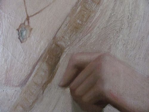 EDWARDIANEARLY 20TH CENTURY HEAD AND SHOULDERS PORTRAIT OF A LADY OIL ON CANVAS - ADDITIONAL PHOTO 8