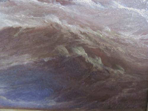 OIL ON CANVAS TURNBERRY CASTLE SEASCAPE EDWARD KING REDMORE - ADDITIONAL PHOTO 1