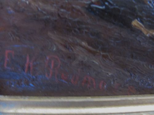 OIL ON CANVAS TURNBERRY CASTLE SEASCAPE EDWARD KING REDMORE - ADDITIONAL PHOTO 3
