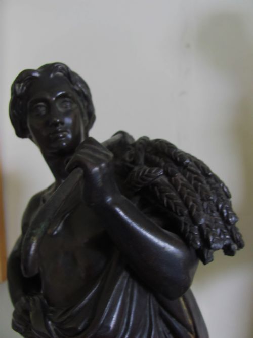 EMILE BOYER BRONZE STANDING MALE FIGURE GATHERING THE HARVEST - ADDITIONAL PHOTO 2