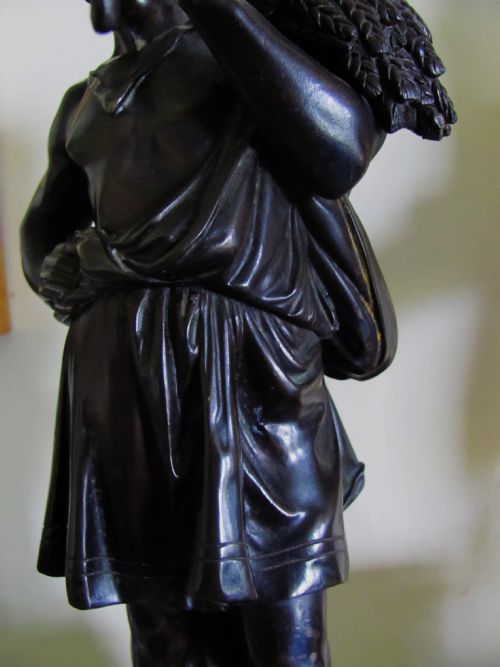 EMILE BOYER BRONZE STANDING MALE FIGURE GATHERING THE HARVEST - ADDITIONAL PHOTO 4