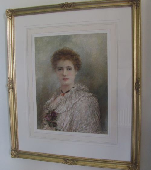 19th century portrait attractive female listed artist alice renshaw - CATEGORY: ANTIQUE ART - DATED 1890