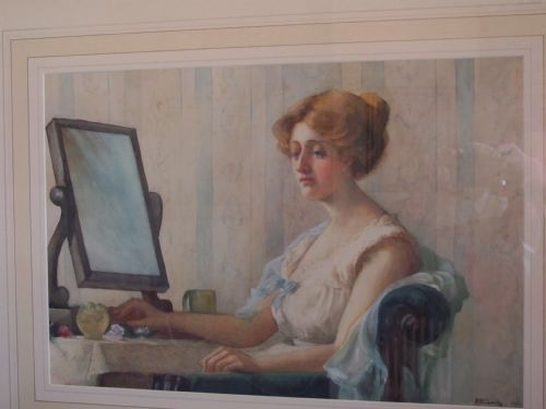 EARLY 20TH C PORTRAIT ATTRACTIVE FEMALE WATERCOLOUR LISTED ARTIST K B CURTIS - ADDITIONAL PHOTO 1