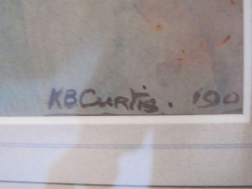 EARLY 20TH C PORTRAIT ATTRACTIVE FEMALE WATERCOLOUR LISTED ARTIST K B CURTIS - ADDITIONAL PHOTO 2