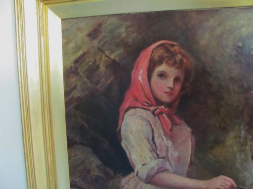 19TH CENTURY ENGLISH SCHOOL OIL PORTRAIT LADY WOMAN AT WELL - ADDITIONAL PHOTO 2