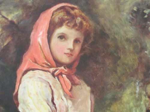 19TH CENTURY ENGLISH SCHOOL OIL PORTRAIT LADY WOMAN AT WELL - ADDITIONAL PHOTO 3